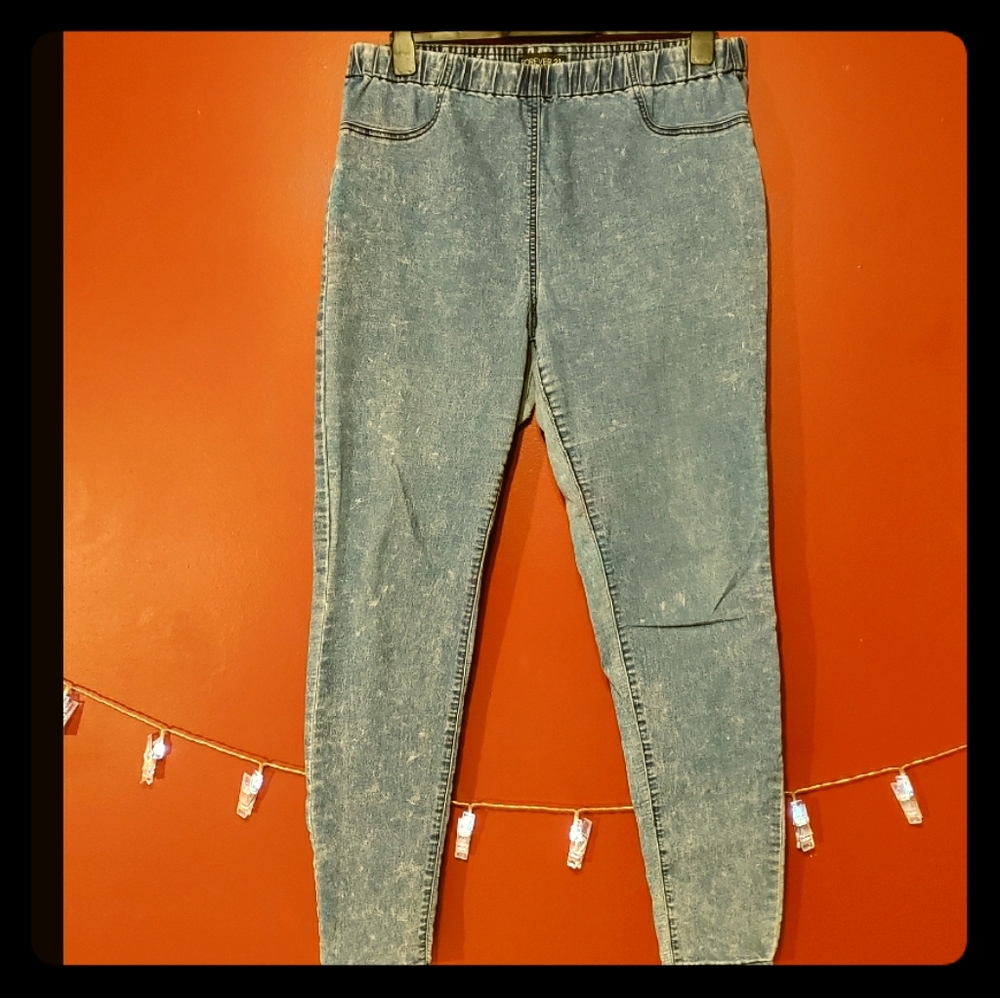Plus Acid Wash Jeggings